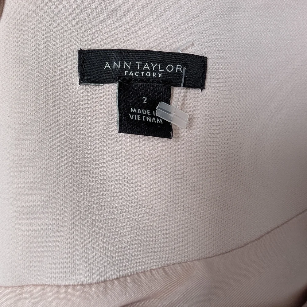 Ann Taylor Factory Light Pink Square Neck Puff Sleeve Dress Size 2 - Picture 8 of 9